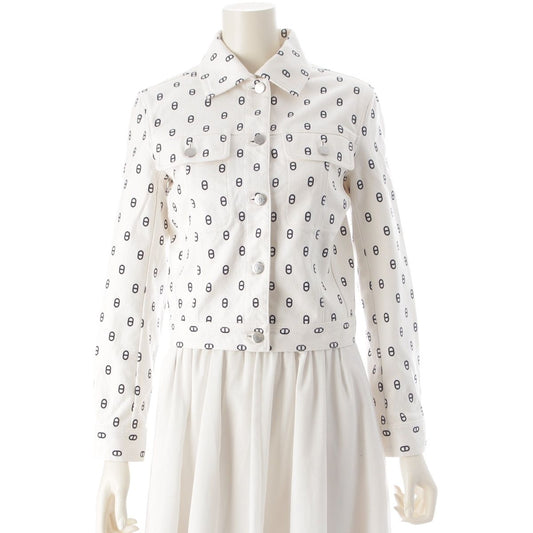 Hermes Cotton Chaine D'ancre Denim Jacket White 34