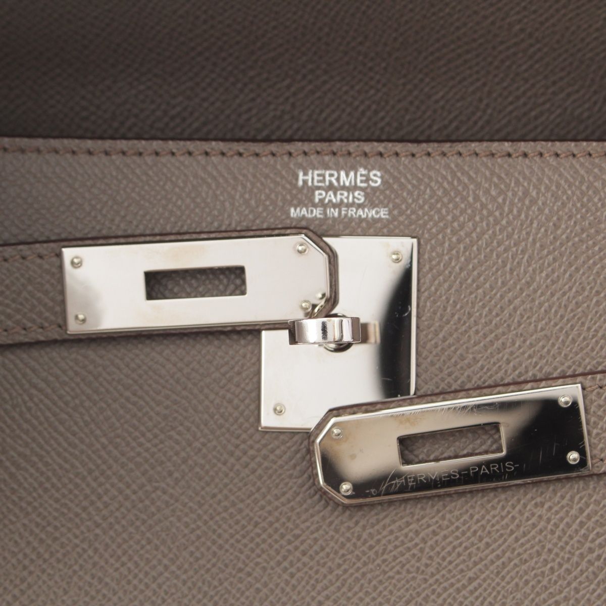 Hermes Kelly 32 Epsom 2-Way Silver Handbag Etain — view 7