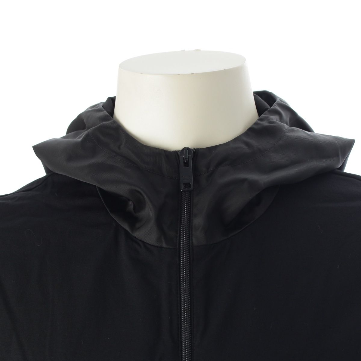 Prada Cotton Nylon Re-Nylon Triangle Logo Hooded Hoodie Black XL — view 5