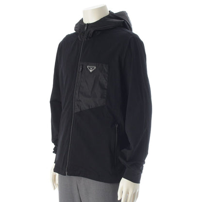 Prada Cotton Nylon Re-Nylon Triangle Logo Hooded Hoodie Black XL — view 2