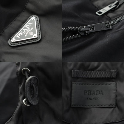 Prada Cotton Nylon Re-Nylon Triangle Logo Hooded Hoodie Black XL — view 8