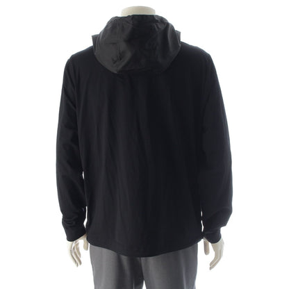 Prada Cotton Nylon Re-Nylon Triangle Logo Hooded Hoodie Black XL — view 4