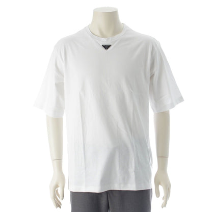 Prada Triangle Logo Oversize Short Sleeve T-Shirt Top White