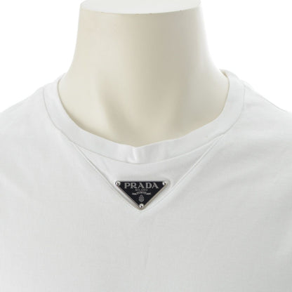 Prada Triangle Logo Oversize Short Sleeve T-Shirt Top White — view 5