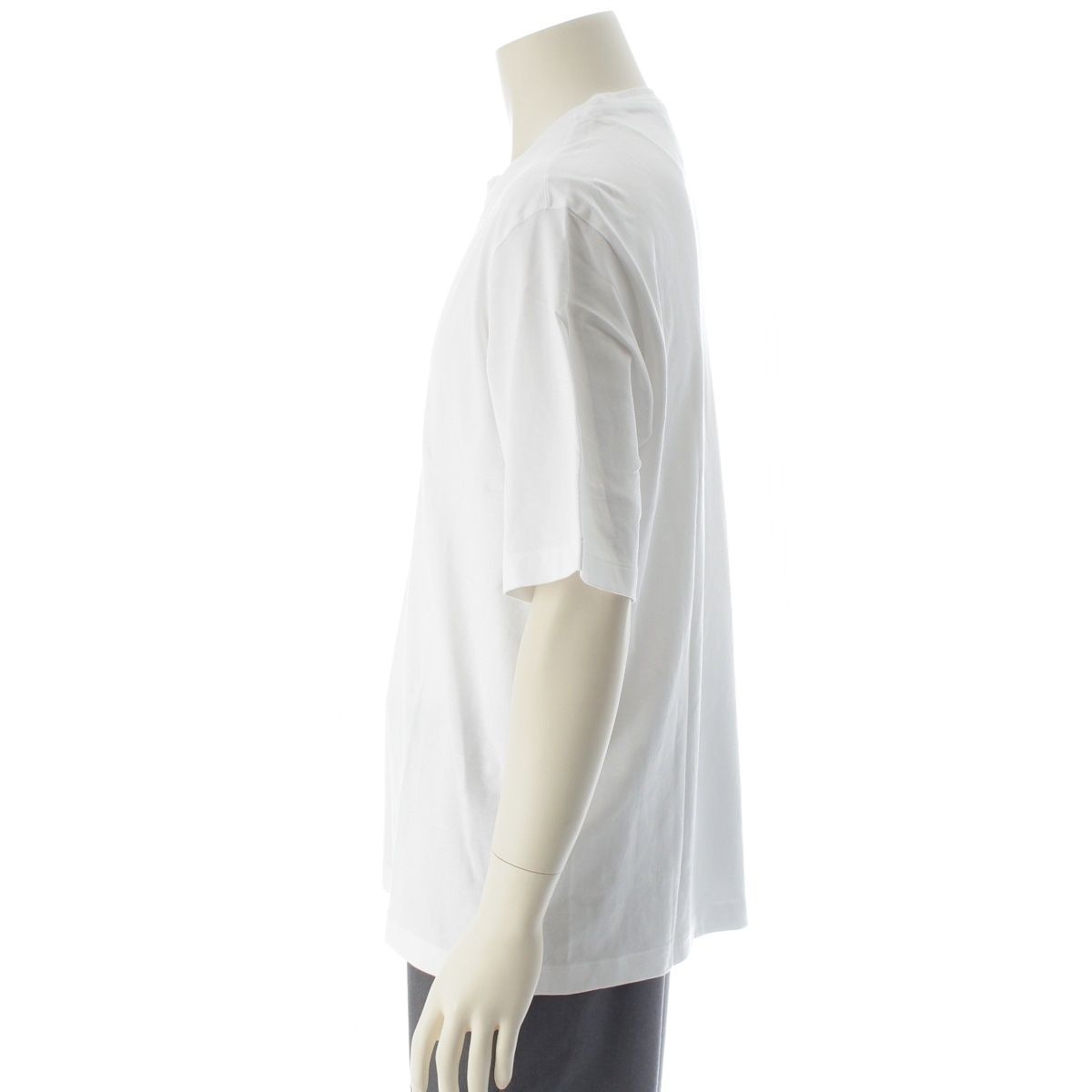 Prada Triangle Logo Oversize Short Sleeve T-Shirt Top White — view 3