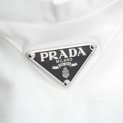 Prada Triangle Logo Oversize Short Sleeve T-Shirt Top White — view 8