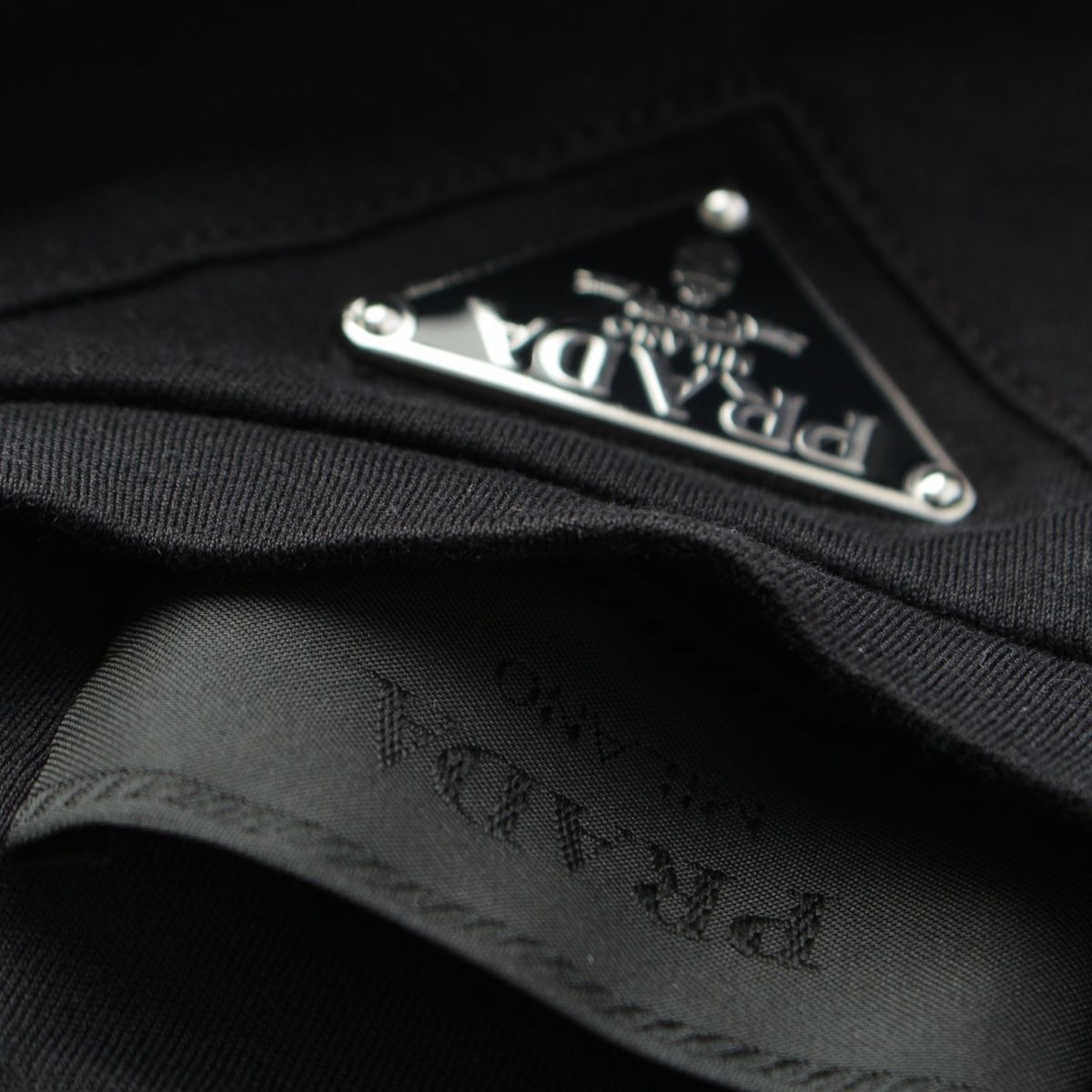 Prada Triangle Logo Oversize Short Sleeve T-Shirt Top Black — view 9