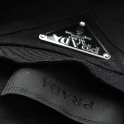 Prada Triangle Logo Oversize Short Sleeve T-Shirt Top Black — view 9