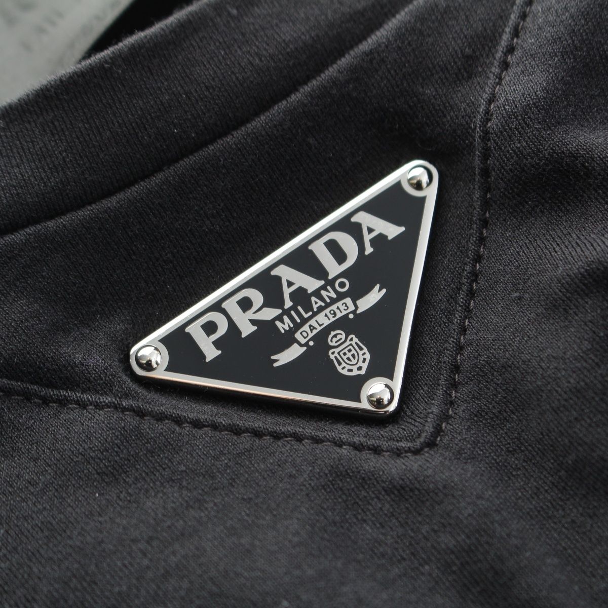Prada Triangle Logo Oversize Short Sleeve T-Shirt Top Black — view 8