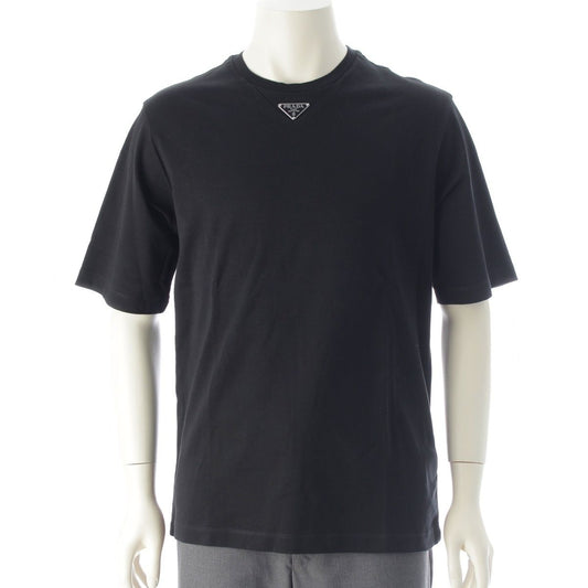 Prada Triangle Logo Oversize Short Sleeve T-Shirt Top Black