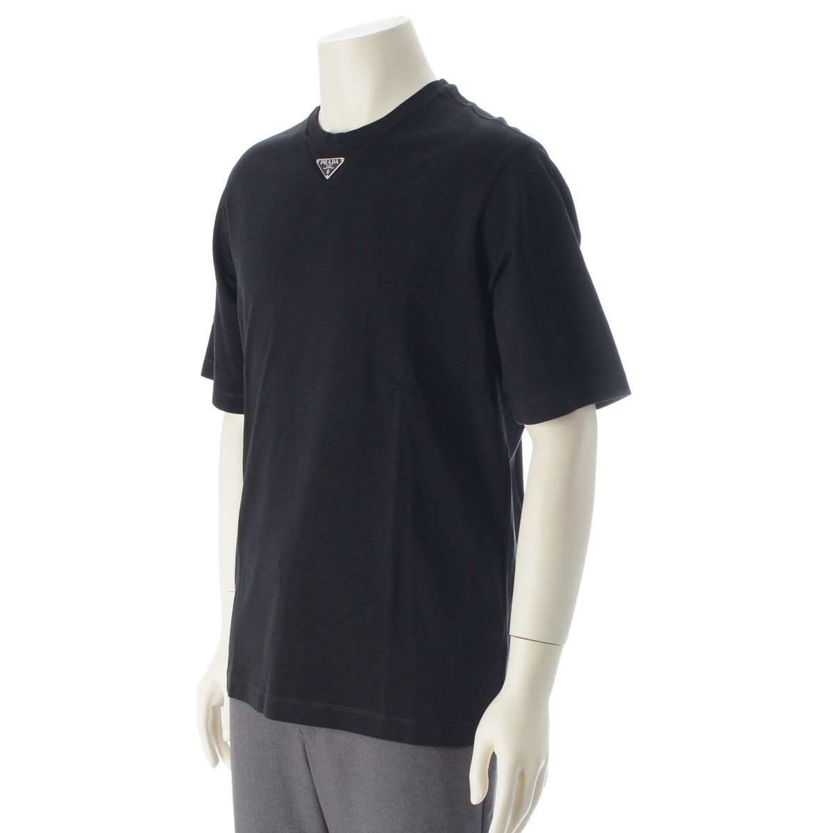 Prada Triangle Logo Oversize Short Sleeve T-Shirt Top Black — view 2