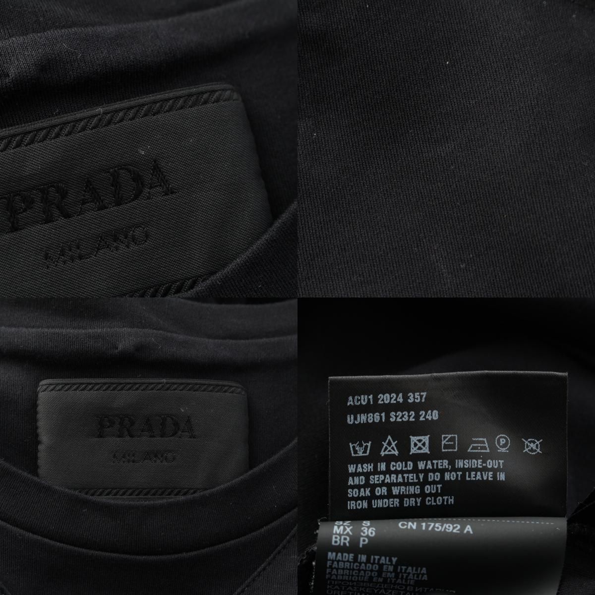 Prada Triangle Logo Oversize Short Sleeve T-Shirt Top Black — view 9
