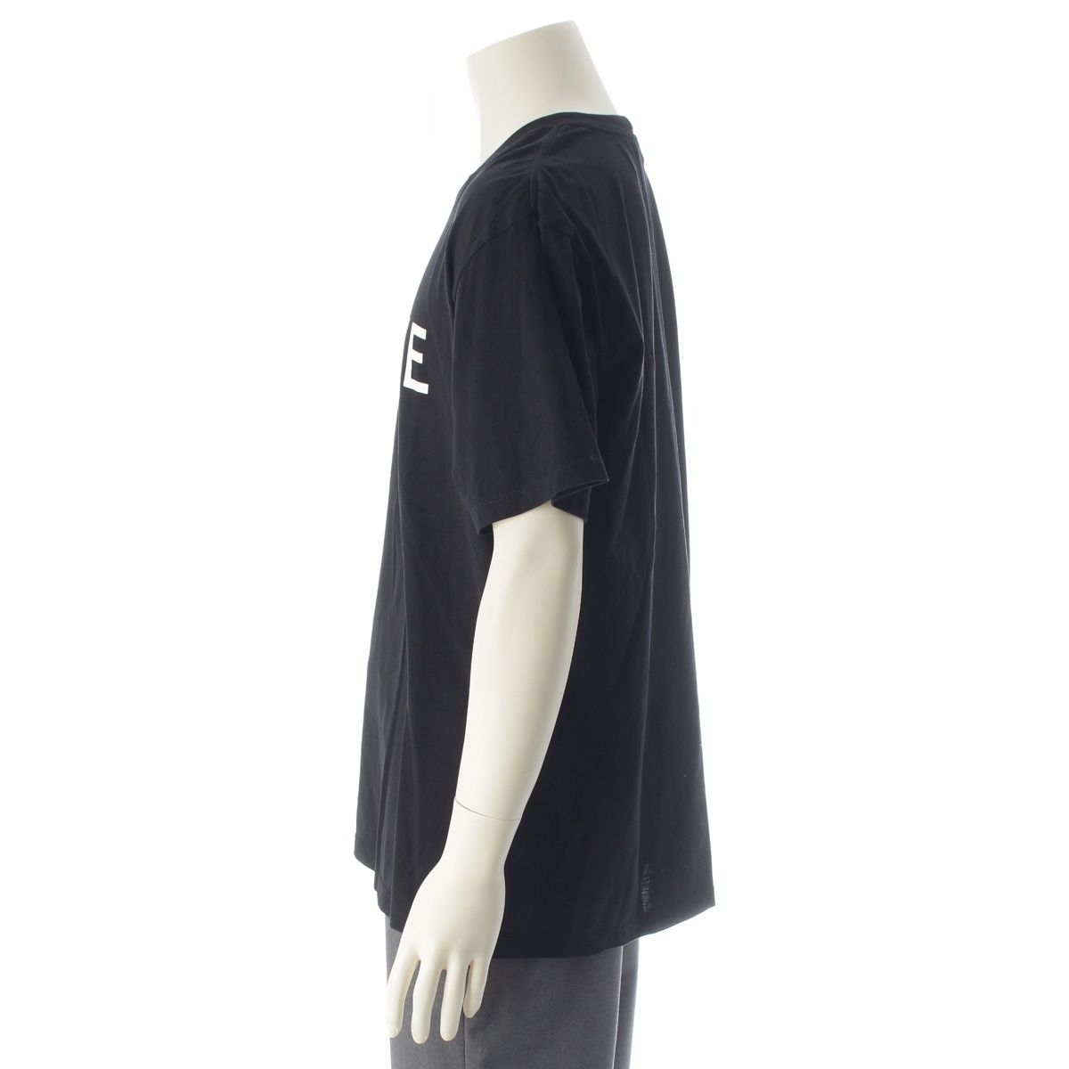 Celine Cotton Jersey Logo Screen Print Loose Short Sleeve T-Shirt Black — view 3