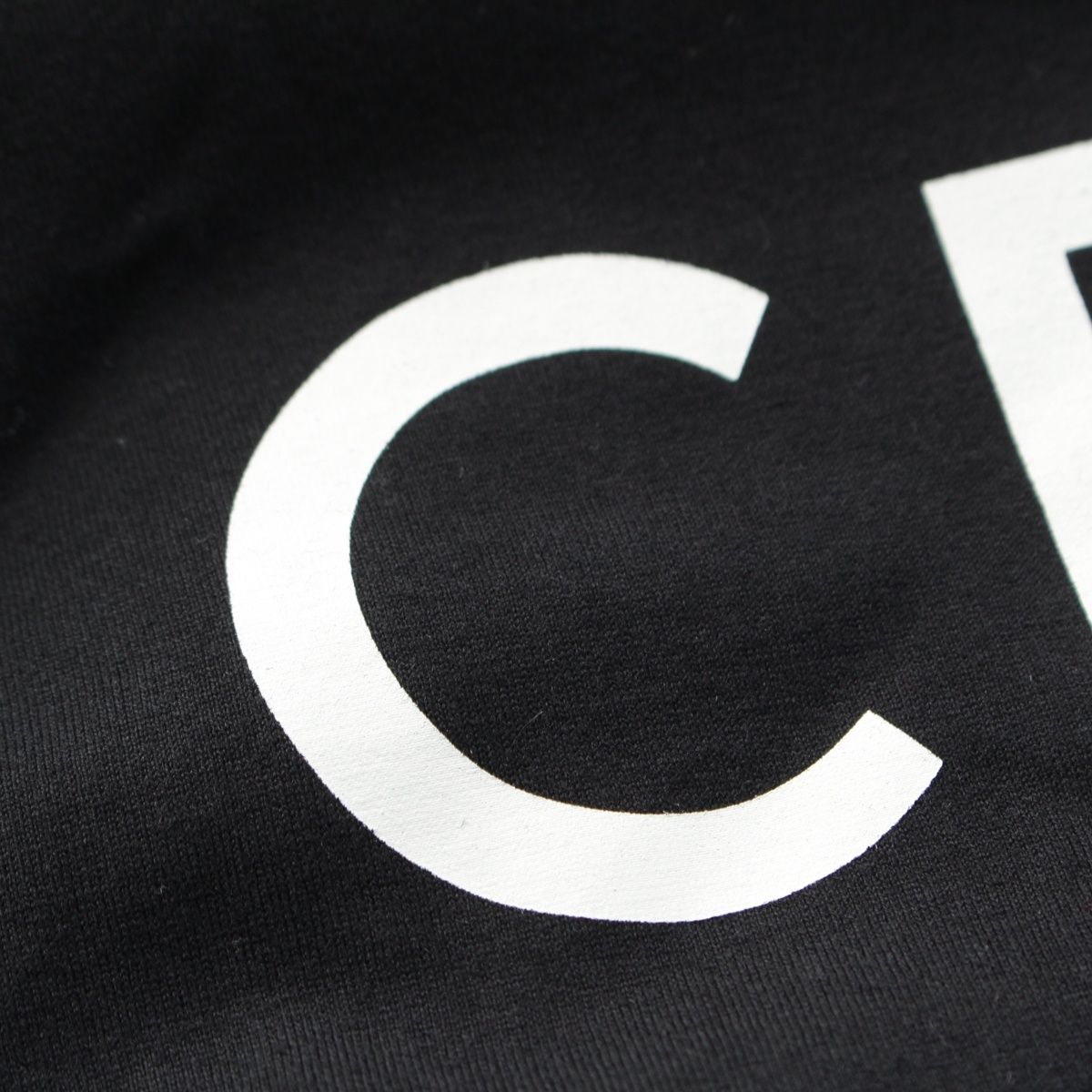 Celine Cotton Jersey Logo Screen Print Loose Short Sleeve T-Shirt Black — view 8