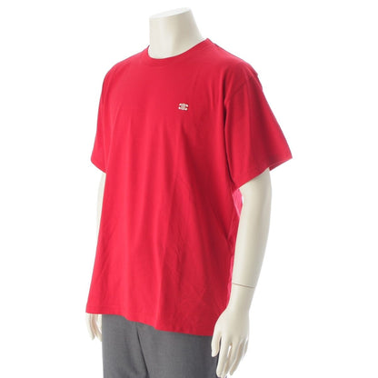 Celine Cotton Jersey Triomphe Loose Short Sleeve T-Shirt Top Red — view 2