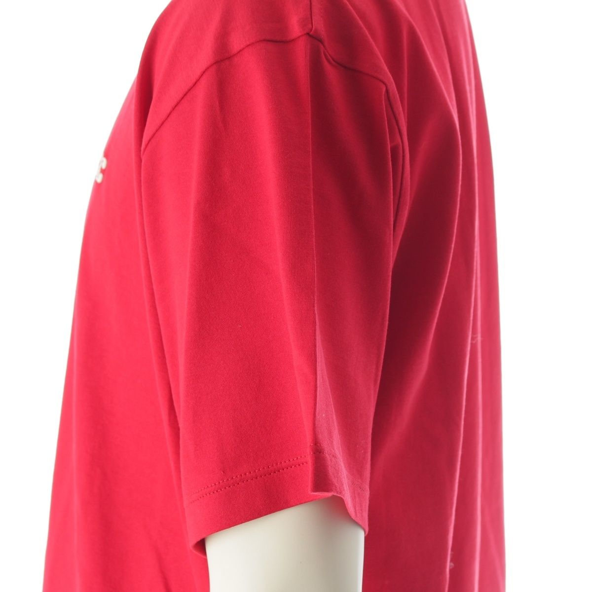 Celine Cotton Jersey Triomphe Loose Short Sleeve T-Shirt Top Red — view 7