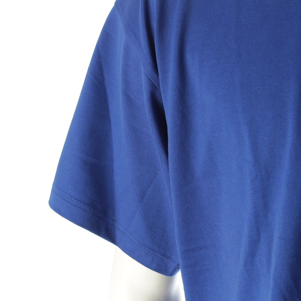 Celine Cotton Jersey Triomphe Loose Short Sleeve T-Shirt Top Blue — view 6