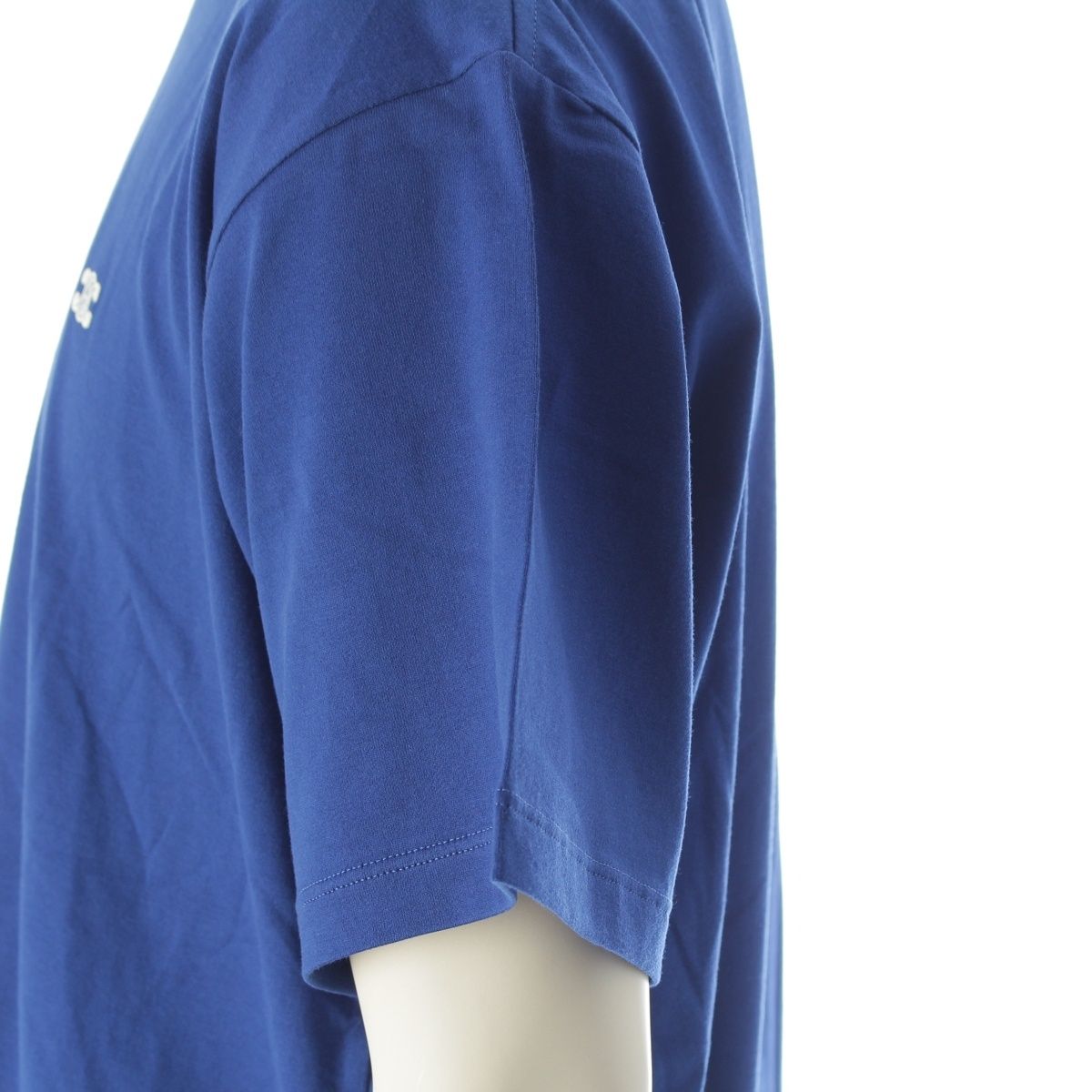 Celine Cotton Jersey Triomphe Loose Short Sleeve T-Shirt Top Blue — view 7