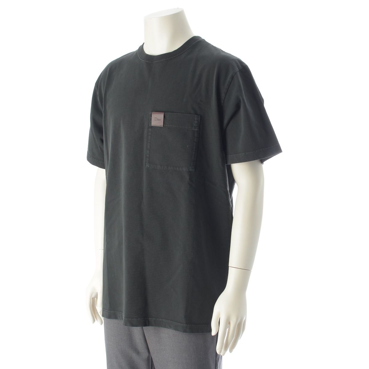 Dior Cotton Logo Leather Patch Relaxed Fit Jersey Short Sleeve T-Shirt Black — view 2