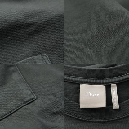 Dior Cotton Logo Leather Patch Relaxed Fit Jersey Short Sleeve T-Shirt Black — view 9