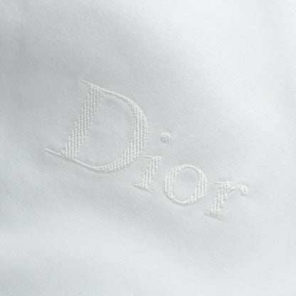 Dior Cotton Logo Embroidery Relaxed Fit Jersey Short Sleeve T-Shirt White XL — view 8