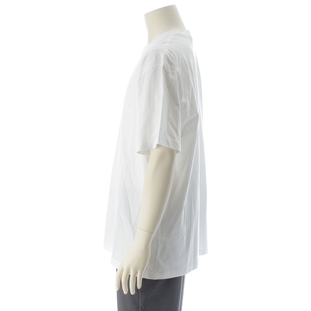 Dior Cotton Logo Embroidery Relaxed Fit Jersey Short Sleeve T-Shirt White XL — view 3