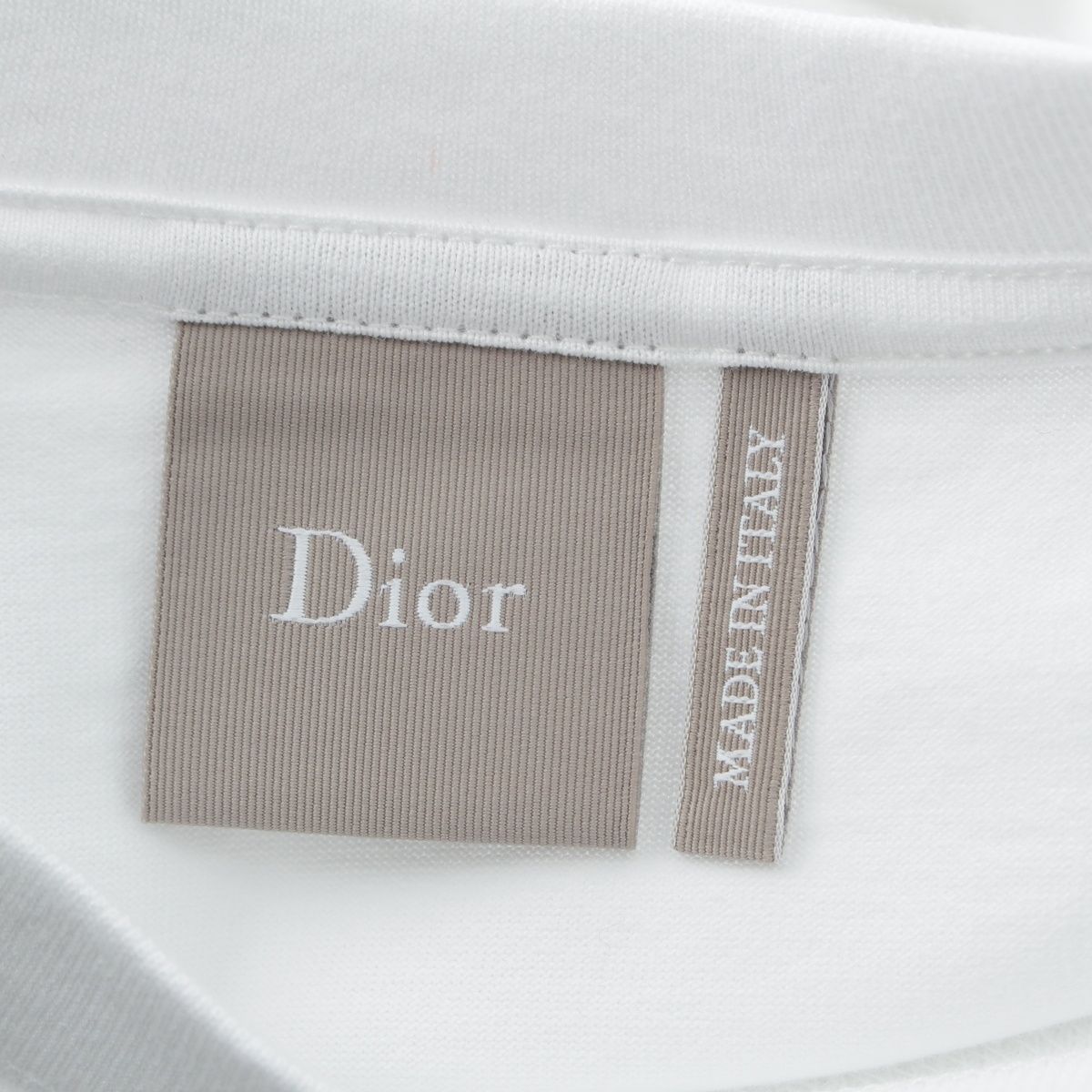 Dior Cotton Logo Embroidery Relaxed Fit Jersey Short Sleeve T-Shirt White XL — view 9