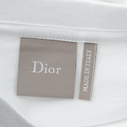 Dior Cotton Logo Embroidery Relaxed Fit Jersey Short Sleeve T-Shirt White XL — view 9