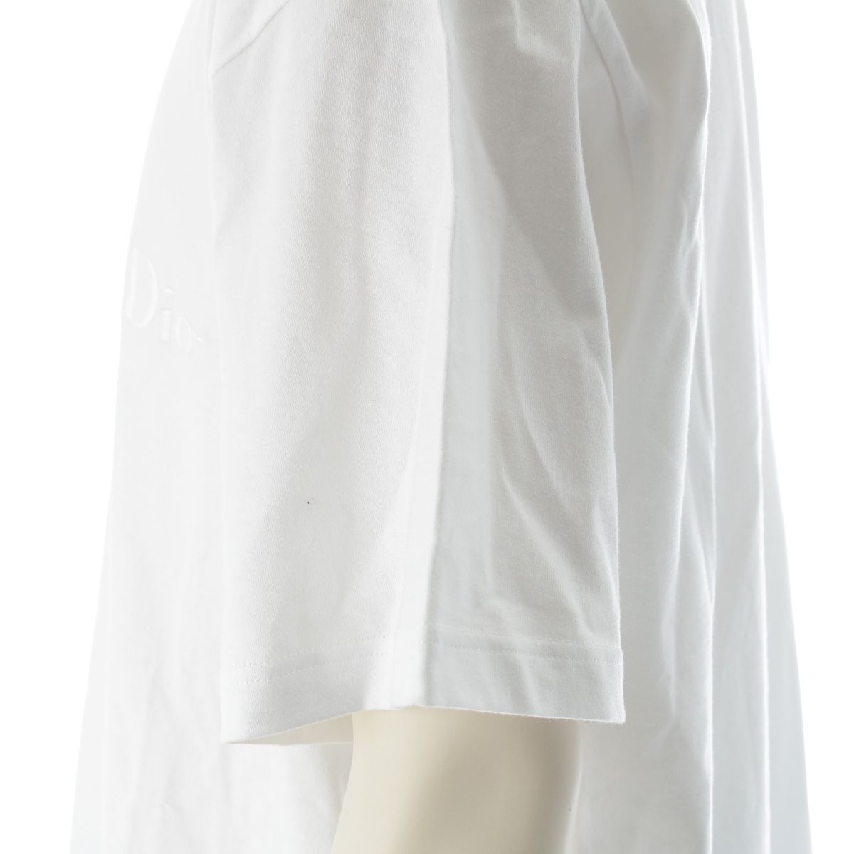 Dior Cotton Logo Embroidery Relaxed Fit Jersey Short Sleeve T-Shirt White XL — view 7