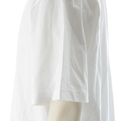 Dior Cotton Logo Embroidery Relaxed Fit Jersey Short Sleeve T-Shirt White XL — view 7