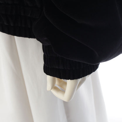 Celine Cotton Velvet Logo Embroidery Carriage Loose Zip Up Hoodie Black XL — view 6