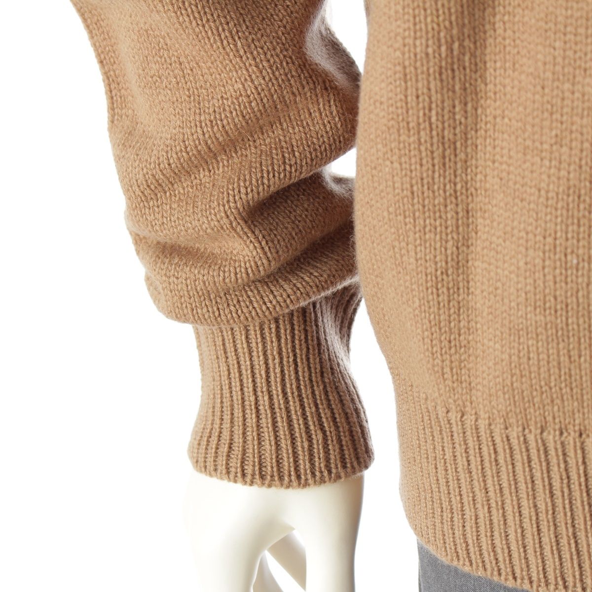 Prada Cashmere Front Logo Crew Neck Knit Sweater Top Brown 50 — view 6