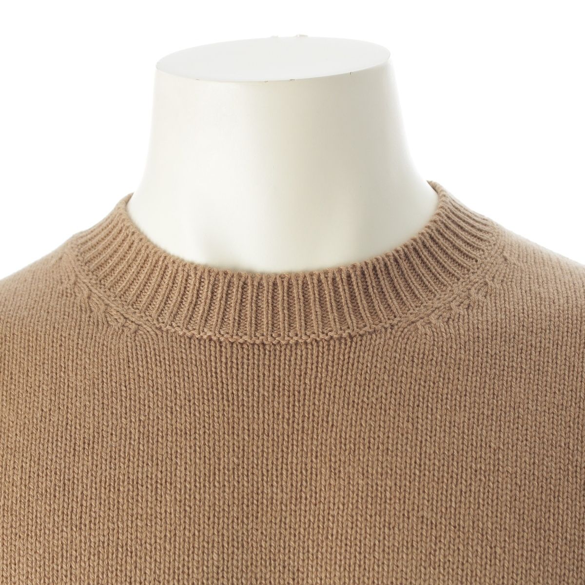 Prada Cashmere Front Logo Crew Neck Knit Sweater Top Brown 50 — view 5