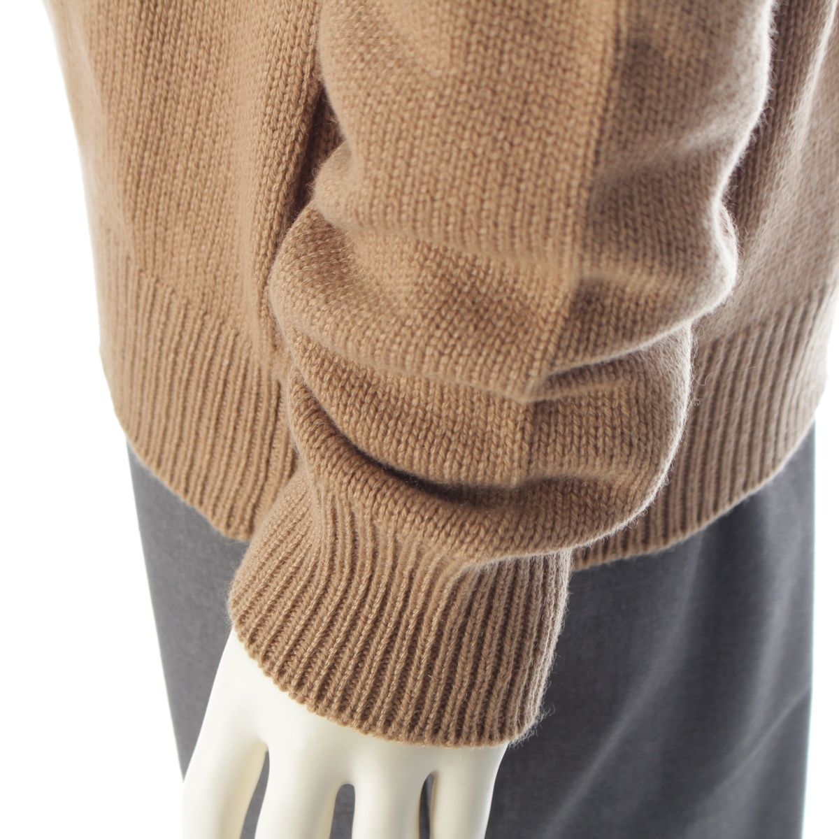 Prada Cashmere Front Logo Crew Neck Knit Sweater Top Brown 50 — view 7