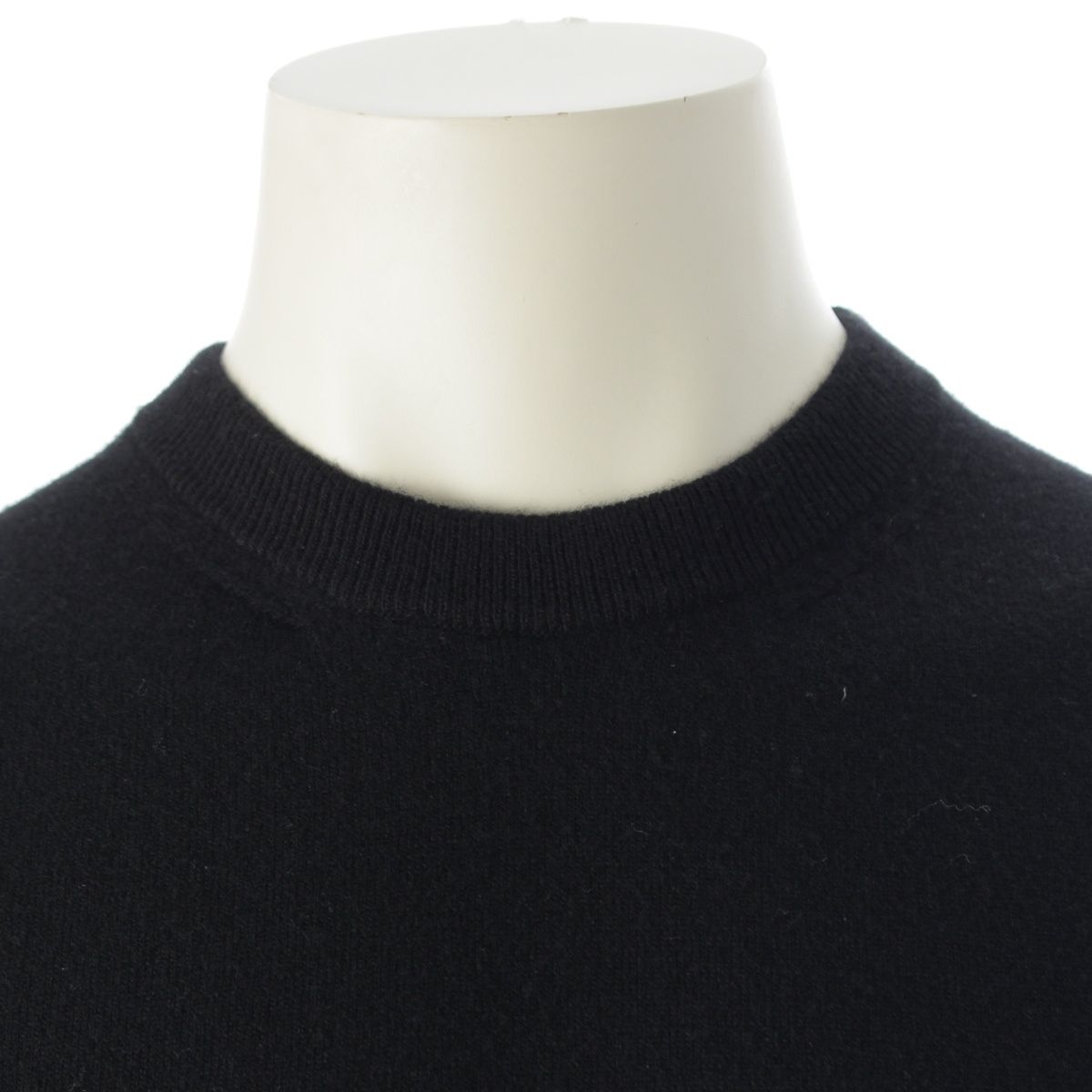 Dior Wool Cashmere CD Logo Embroidery Box Crew Neck Knit Sweater Top Black — view 5