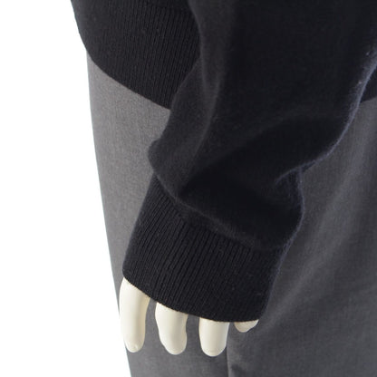Dior Wool Cashmere CD Logo Embroidery Box Crew Neck Knit Sweater Top Black — view 7