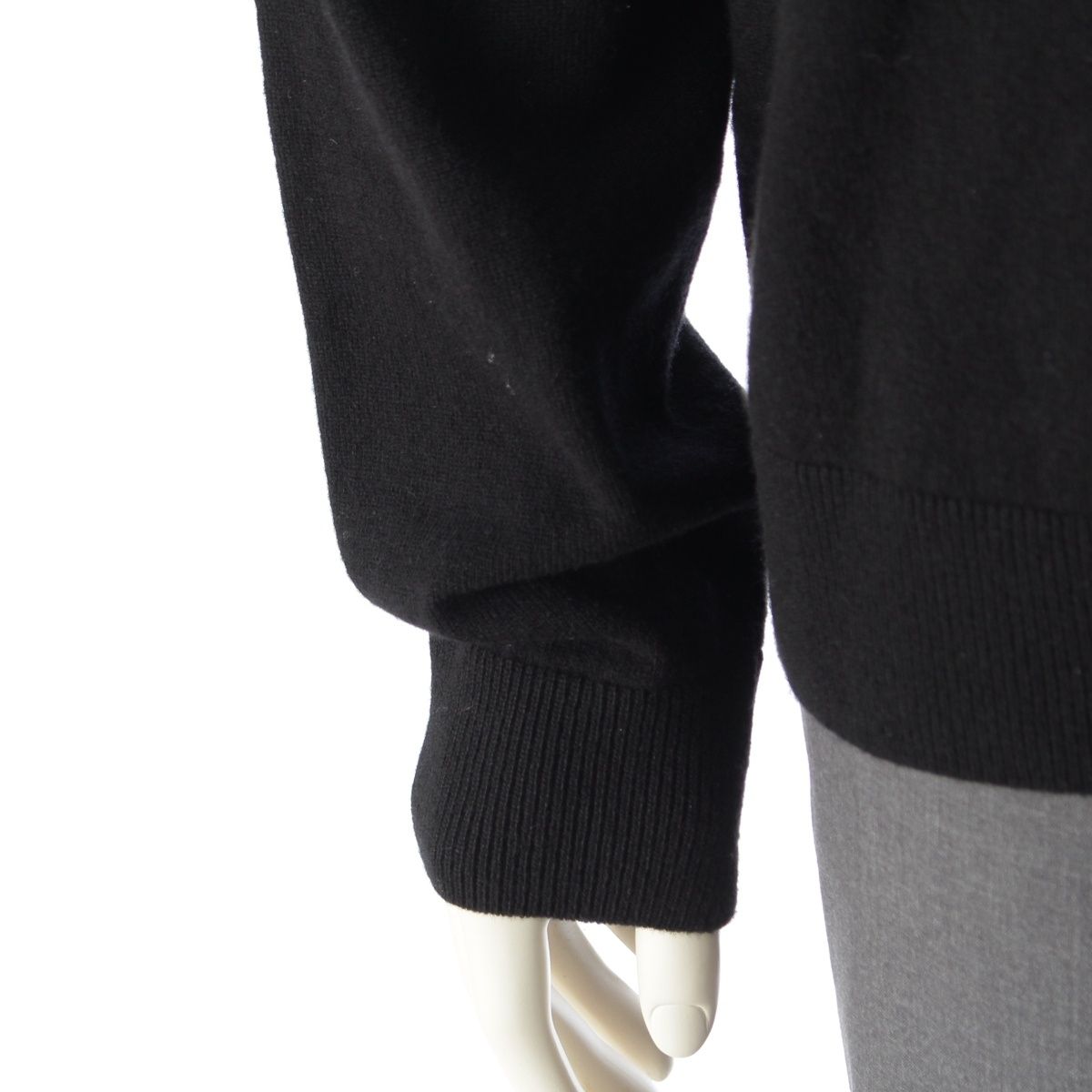 Dior Wool Cashmere CD Logo Embroidery Box Crew Neck Knit Sweater Top Black — view 6
