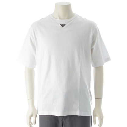 Prada Triangle Logo Oversize Short Sleeve T-Shirt Top White