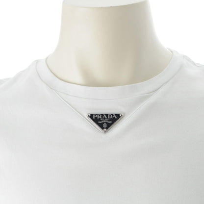 Prada Triangle Logo Oversize Short Sleeve T-Shirt Top White — view 5