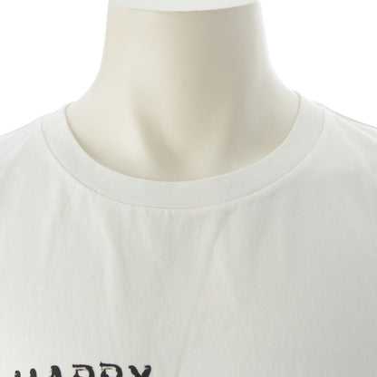 Celine Happy Print Crew Neck Short Sleeve T-Shirt Top White — view 5