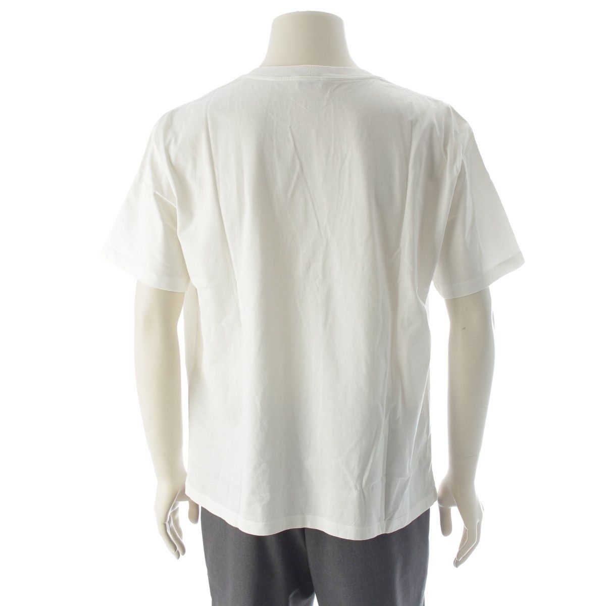 Celine Happy Print Crew Neck Short Sleeve T-Shirt Top White — view 4