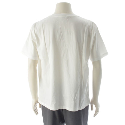 Celine Happy Print Crew Neck Short Sleeve T-Shirt Top White — view 4