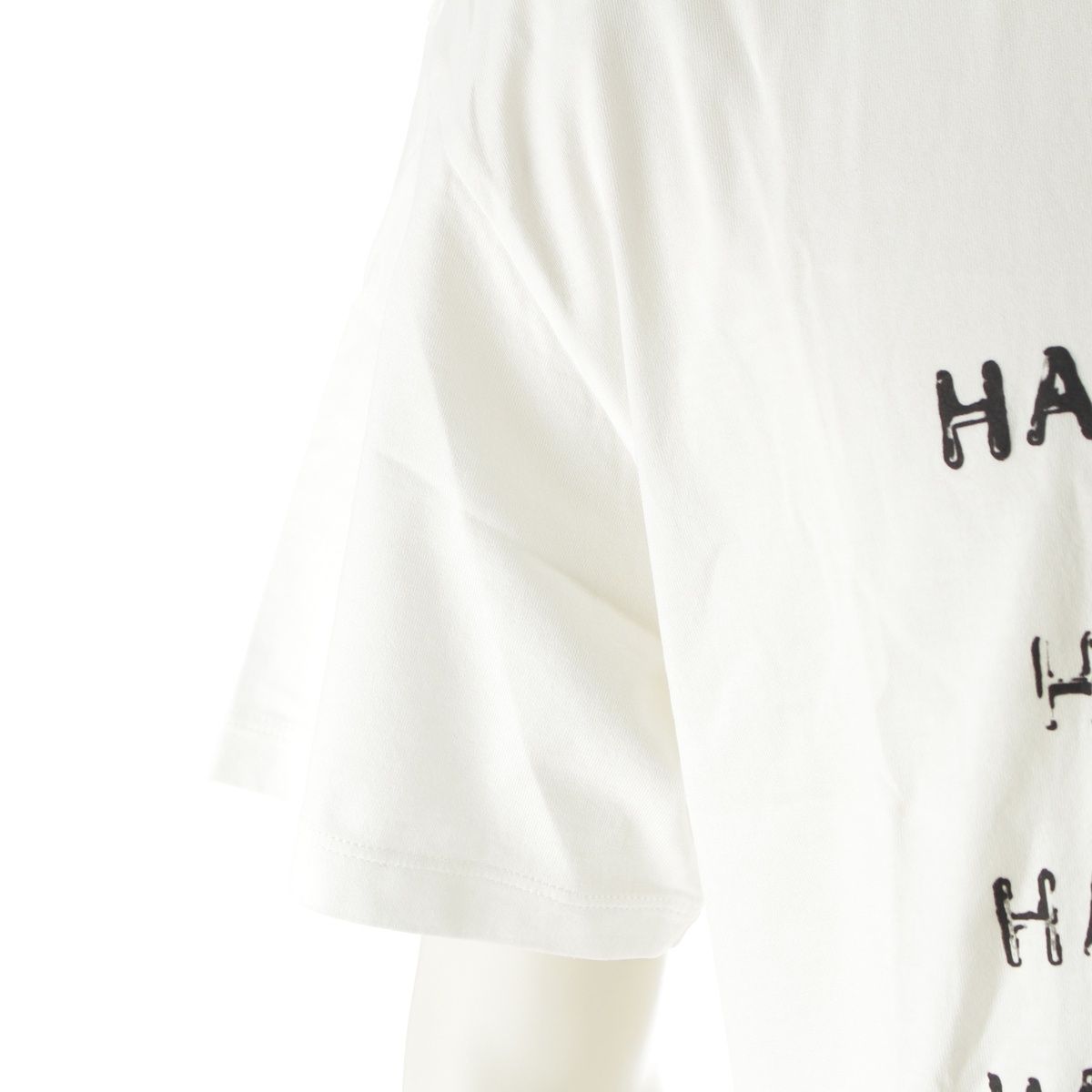 Celine Happy Print Crew Neck Short Sleeve T-Shirt Top White — view 6