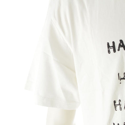 Celine Happy Print Crew Neck Short Sleeve T-Shirt Top White — view 6