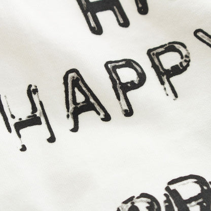 Celine Happy Print Crew Neck Short Sleeve T-Shirt Top White — view 8