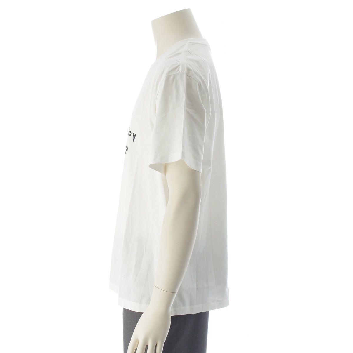 Celine Happy Print Crew Neck Short Sleeve T-Shirt Top White — view 3