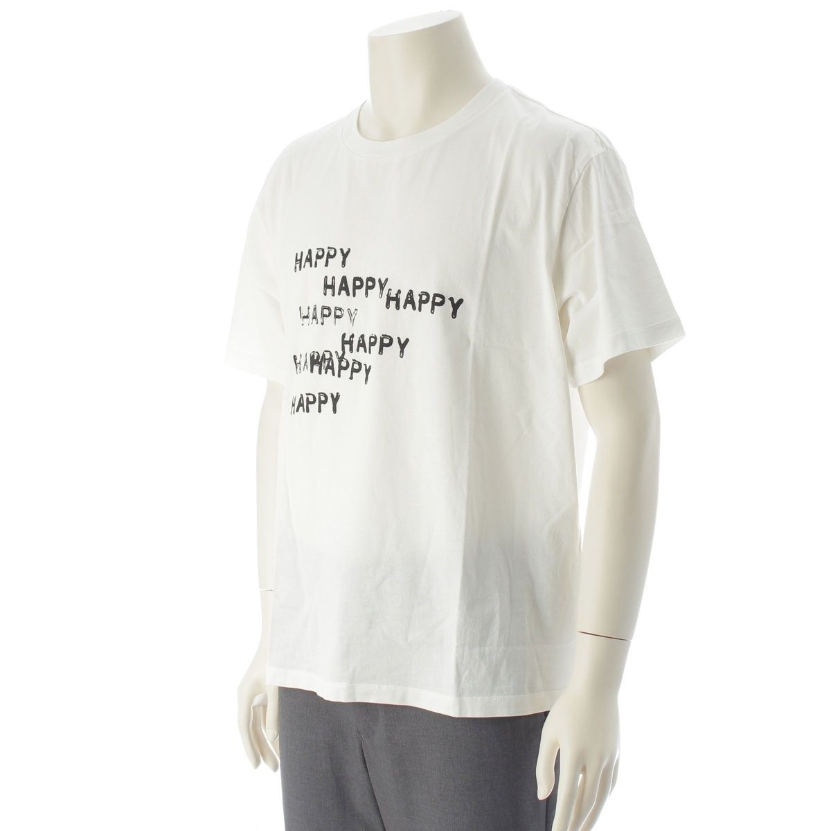 Celine Happy Print Crew Neck Short Sleeve T-Shirt Top White — view 2