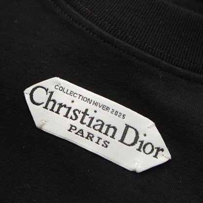 Dior Front Logo Patch Short Sleeve T-Shirt Top Black — view 8