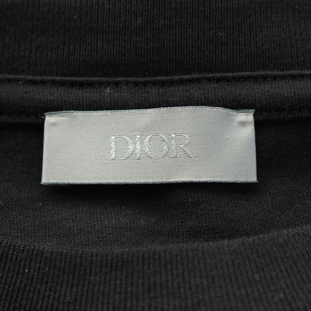 Dior Front Logo Patch Short Sleeve T-Shirt Top Black — view 9