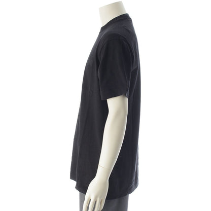 Dior Cotton Silk Icons Logo Embroidery Short Sleeve Knit Sweater Top Black — view 3